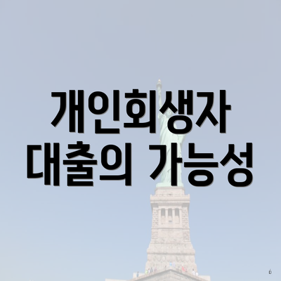 개인회생자 대출의 가능성
