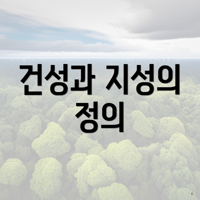 건성과 지성의 정의