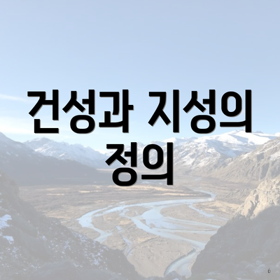 건성과 지성의 정의