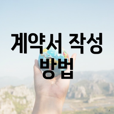 계약서 작성 방법