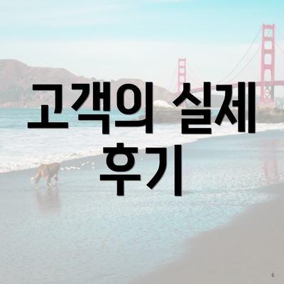 고객의 실제 후기