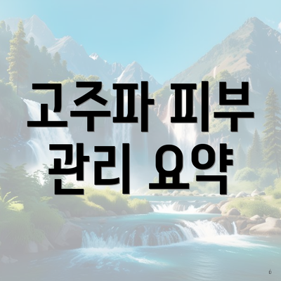고주파 피부 관리 요약