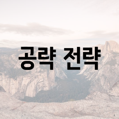 공략 전략