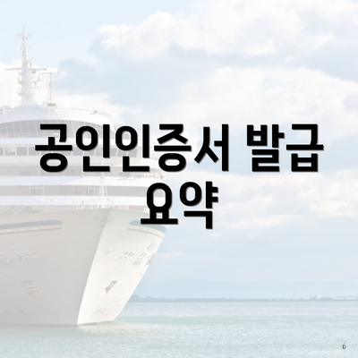 공인인증서 발급 요약
