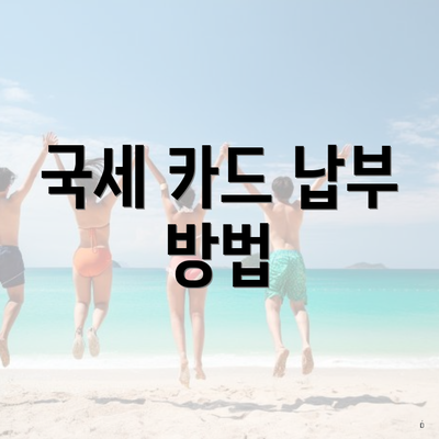 국세 카드 납부 방법