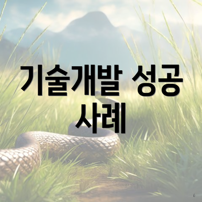 기술개발 성공 사례