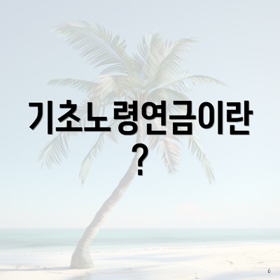 기초노령연금이란?