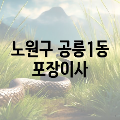 노원구 공릉1동 포장이사