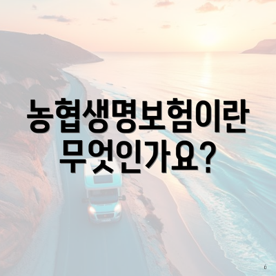 농협생명보험이란 무엇인가요?