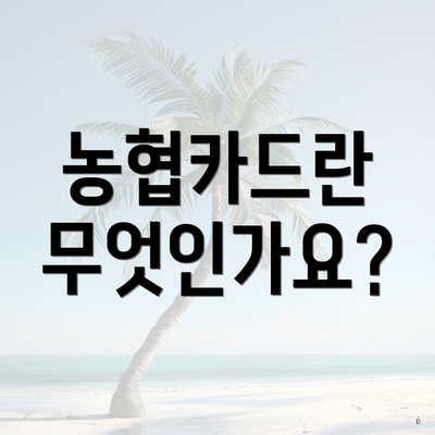 농협카드란 무엇인가요?