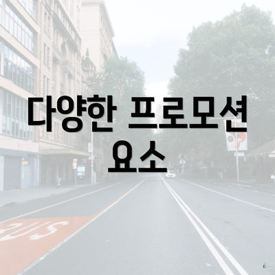 다양한 프로모션 요소