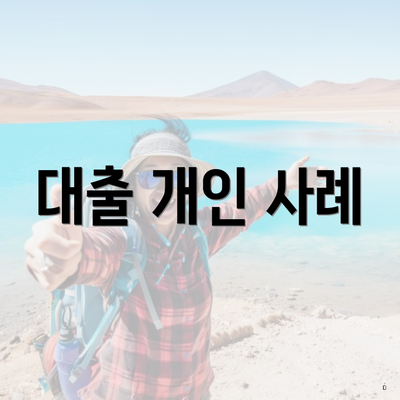대출 개인 사례