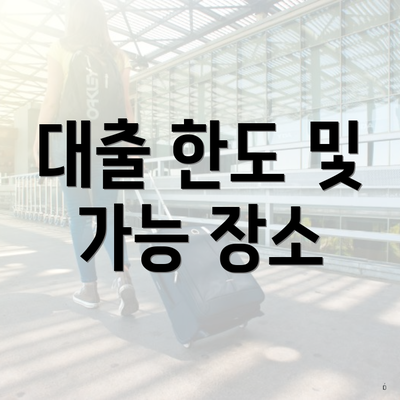 대출 한도 및 가능 장소