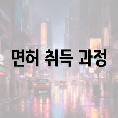 면허 취득 과정