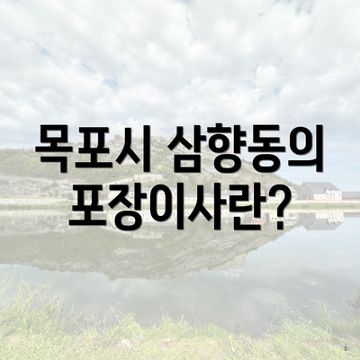 목포시 삼향동의 포장이사란?