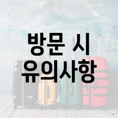 방문 시 유의사항