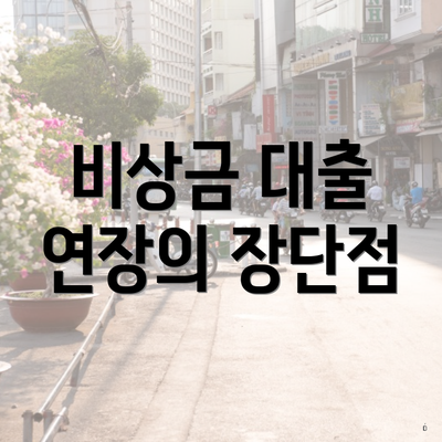 비상금 대출 연장의 장단점