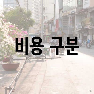 비용 구분