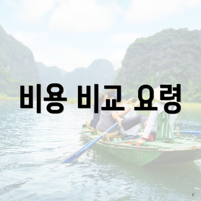 비용 비교 요령