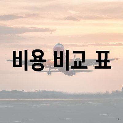 비용 비교 표