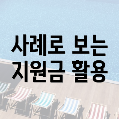 사례로 보는 지원금 활용