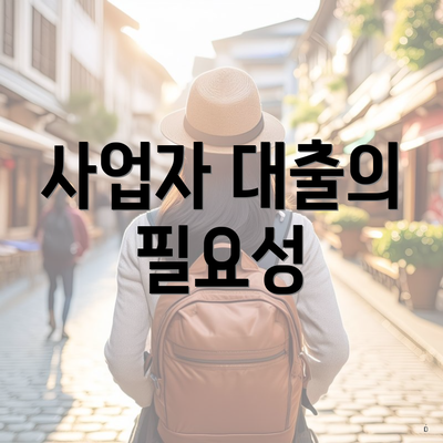 사업자 대출의 필요성