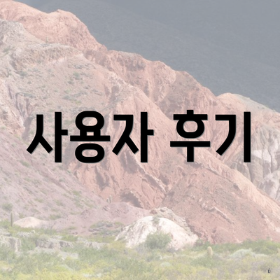 사용자 후기