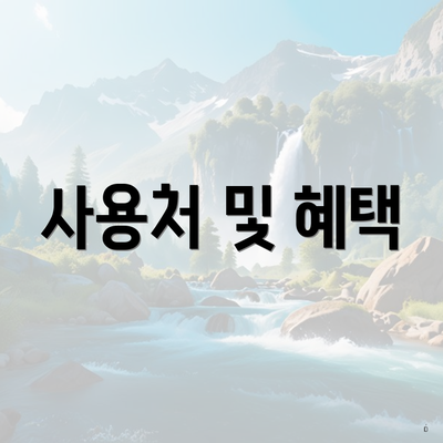 사용처 및 혜택