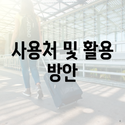사용처 및 활용 방안