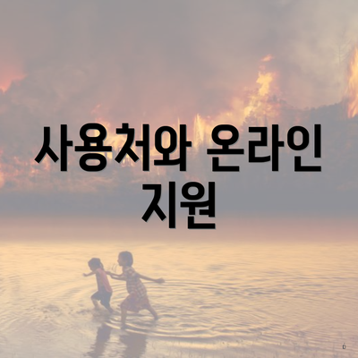 사용처와 온라인 지원