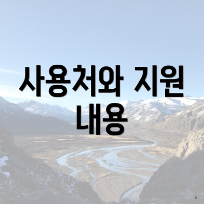 사용처와 지원 내용