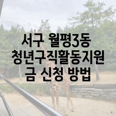 서구 월평3동 청년구직활동지원금 신청 방법