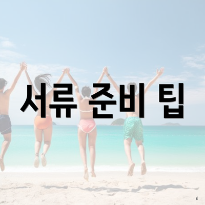 서류 준비 팁