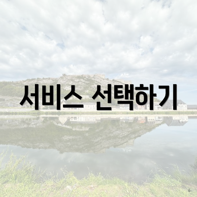 서비스 선택하기