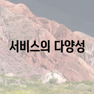 서비스의 다양성