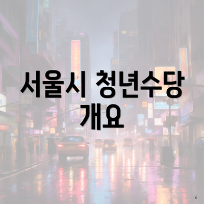 서울시 청년수당 개요