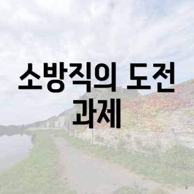 소방직의 도전 과제