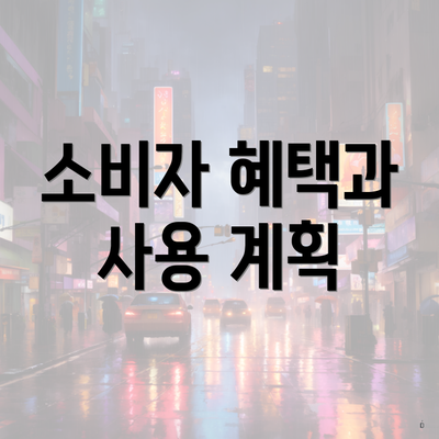 소비자 혜택과 사용 계획