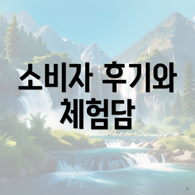 소비자 후기와 체험담