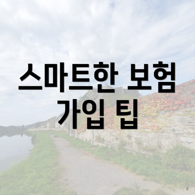 스마트한 보험 가입 팁