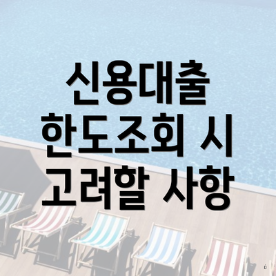 신용대출 한도조회 시 고려할 사항