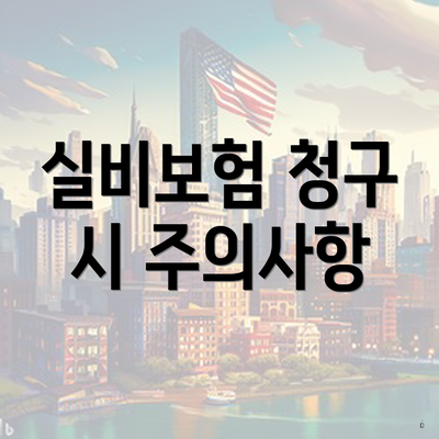 실비보험 청구 시 주의사항