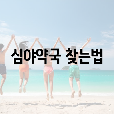 심야약국 찾는법