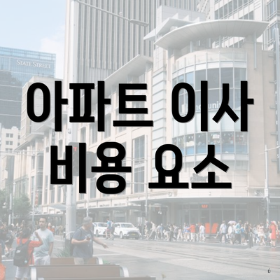 아파트 이사 비용 요소