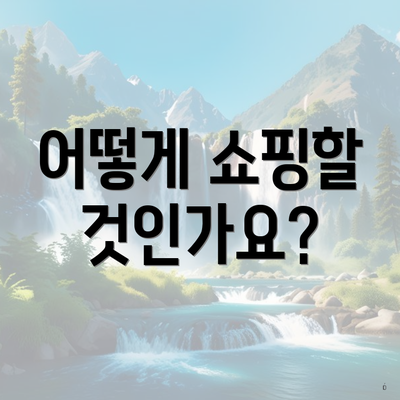 어떻게 쇼핑할 것인가요?