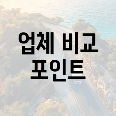 업체 비교 포인트