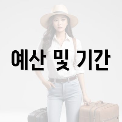 예산 및 기간