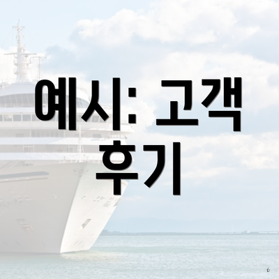예시: 고객 후기
