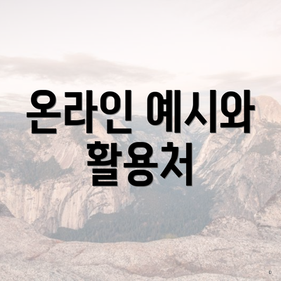 온라인 예시와 활용처