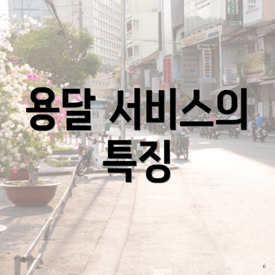 용달 서비스의 특징